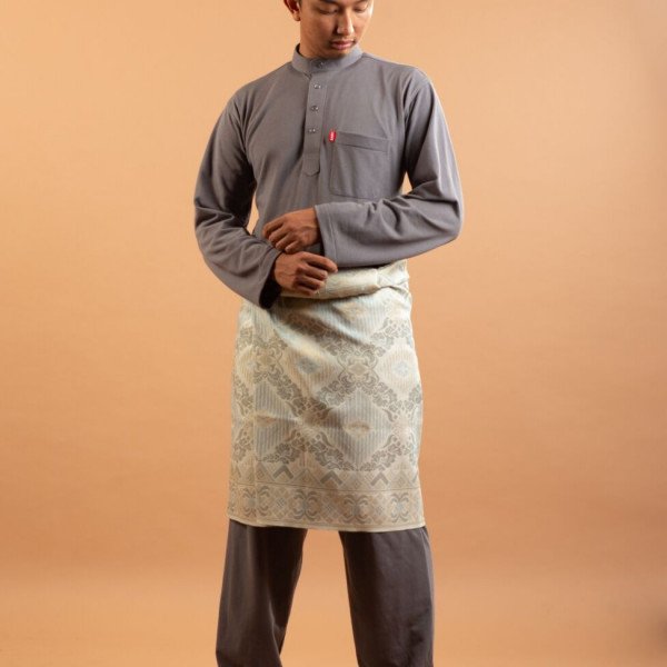 Baju Melayu Lacoste - Grey